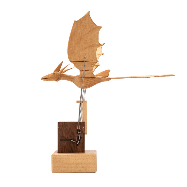 JHISEN Handcrafted Wooden Dragon Automaton | Kinetic Desk Sculpture