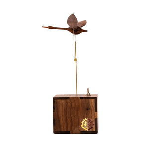 JHISEN Handcrafted Wooden Swan Automaton | Kinetic Desk Sculpture