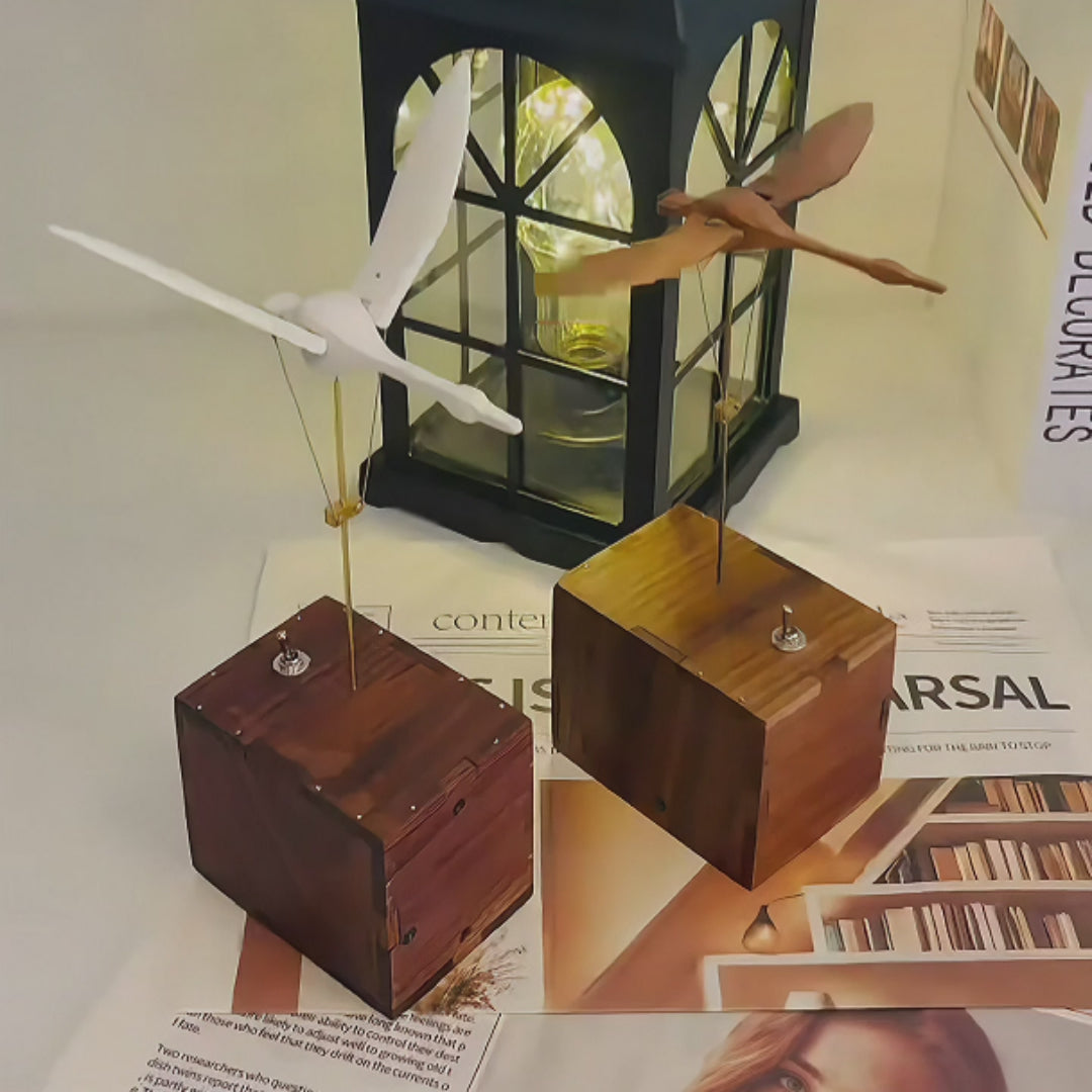 JHISEN Handcrafted Wooden Swan Automaton | Kinetic Desk Sculpture